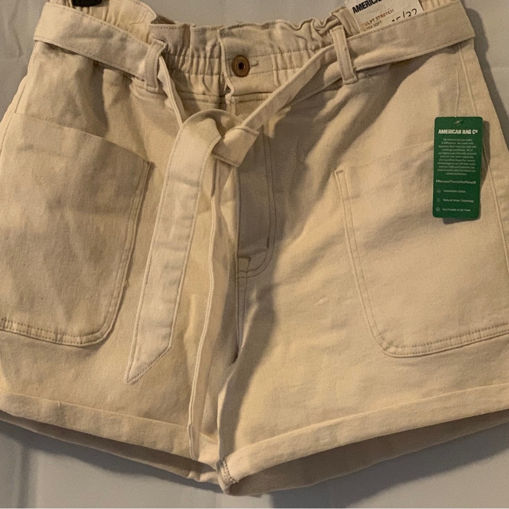 American Rag Jean Junior's 15 / 32 Shorts NEW Cuffed HIGH WAIST BELT